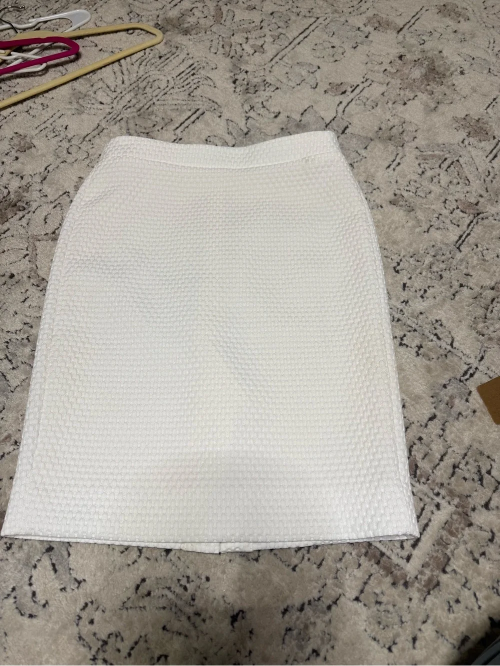 J. Crew Textured White Pencil Skirt